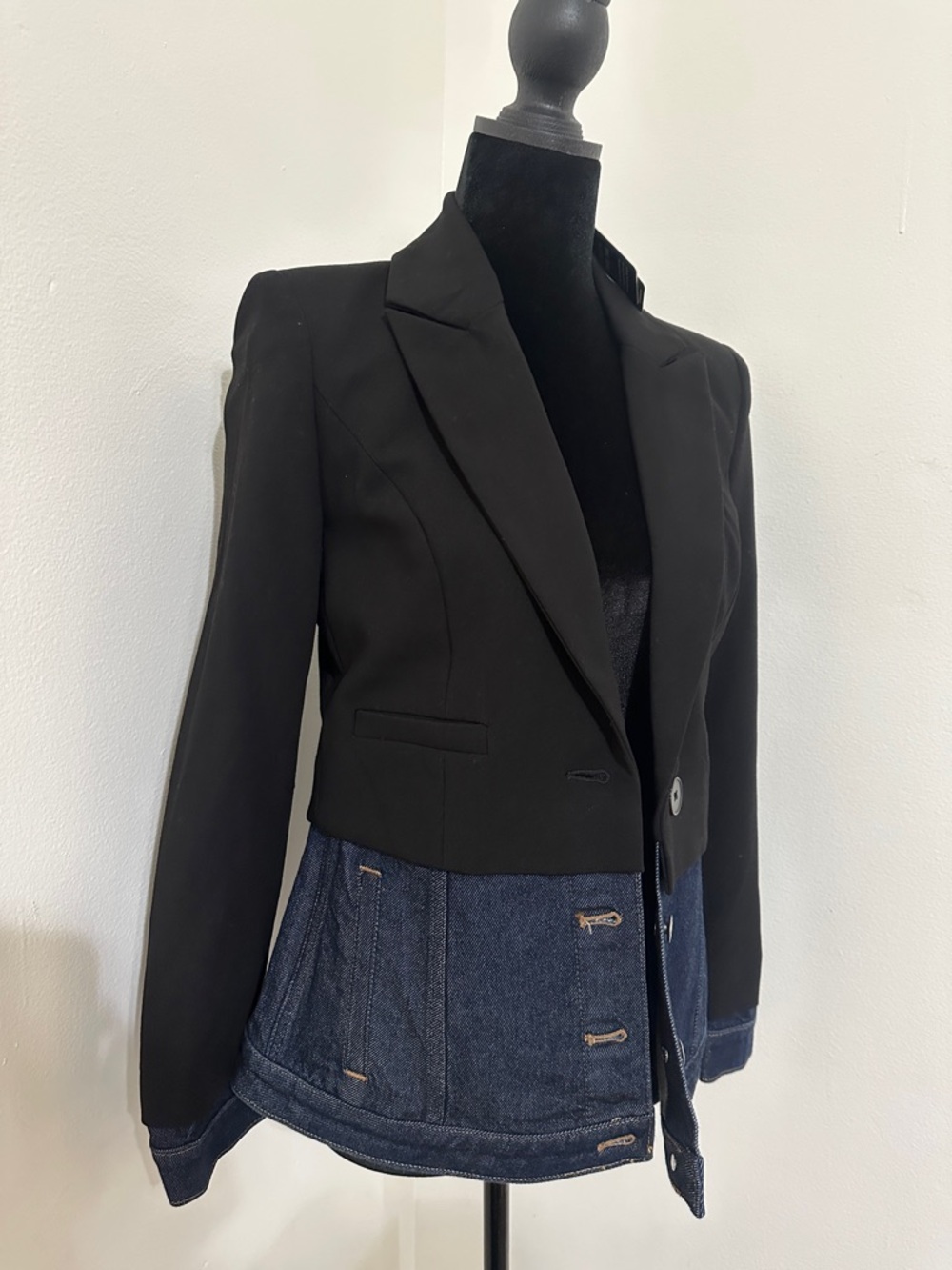 Express Black and Half Denim Blazer